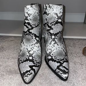 Snake skin booties